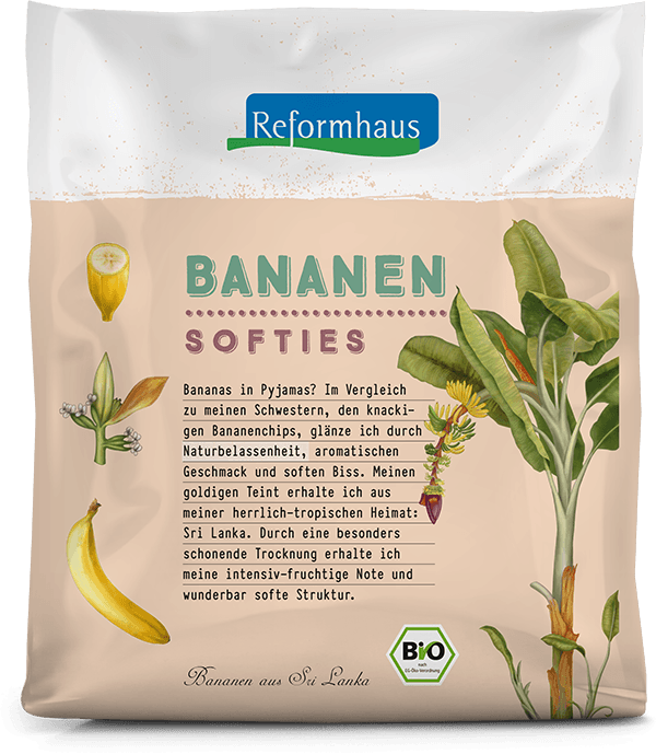 Bananen Softies : Reformhaus Produkt Packshot